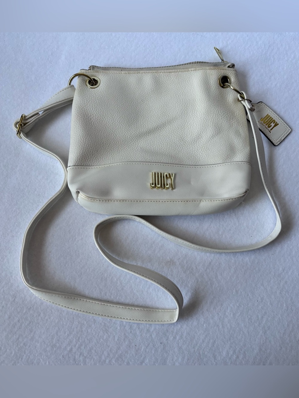 Juicy Couture Off White Y2K Crossbody Shoulder Bag Cream
